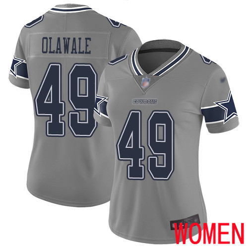 Women Dallas Cowboys Limited Gray Jamize Olawale #49 Inverted Legend NFL Jersey->women nfl jersey->Women Jersey